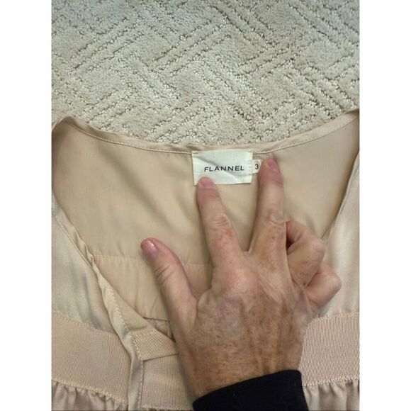 Flannel Australia Pink/Peach Silk Blouse - Picture 4 of 9